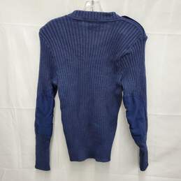 Citadel MN's 100% Virgin Wool Blue Ribbed Military Pullover Size 6 US alternative image