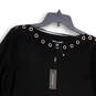 NWT Womens Black 3/4 Sleeve Round Neck Pullover Blouse Top Size XL image number 3