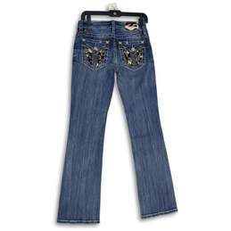 Womens Dark Blue Denim Medium Wash 5-Pocket Design Straight Jeans Size 26 alternative image