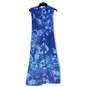 Womens Blue Tie Dye Sleeveless Regular Fit Long Waist Tie Robe Size Medium image number 2
