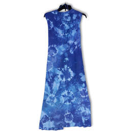 Womens Blue Tie Dye Sleeveless Regular Fit Long Waist Tie Robe Size Medium alternative image