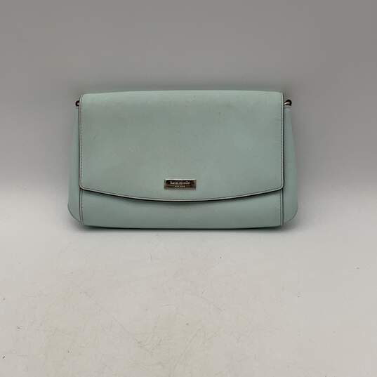 Kate Spade Womens Laurel Way Winni Misty Light Blue Leather Wallet Crossbody Bag image number 1