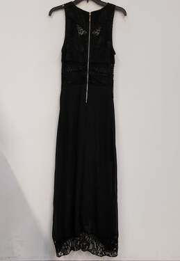 NWT Womens Black Lace V-Neck Sleeveless Back Zip Long Edrianna Gown Size 6 alternative image