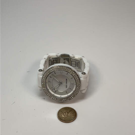 Designer Michael Kors MK-5308 Rhinestone White Round Dial Analog Wristwatch image number 2