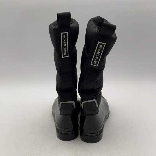 Womens Cabot Black Round Toe Mid-Calf Waterproof Quilted High Rain Boots Size 6 image number 2