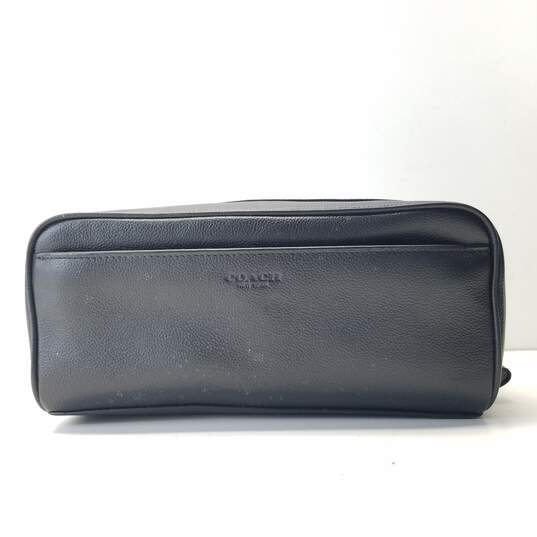 COACH F58542 Black Leather Zip Around Travel Toiletry Kit image number 1