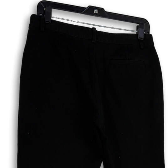 Womens Black Flat Front Pockets Regular Fit Straight Leg Dress Pants Size 6 image number 4