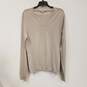 Mens Beige Wool Knitted Long Sleeve V-Neck Pullover Sweater Size Large image number 1