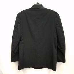 Mens Black Long Sleeve Collared Double Breasted Blazer Jacket Size 40R alternative image