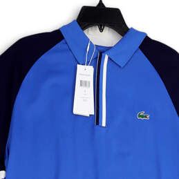 NWT Mens Blue White Short Sleeve Spread Collar Tennis Polo Shirt Size XXL