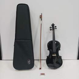 Le Var Black 4 String Violin Model JYVL-E900MB In Case With Bow (Missing A String)