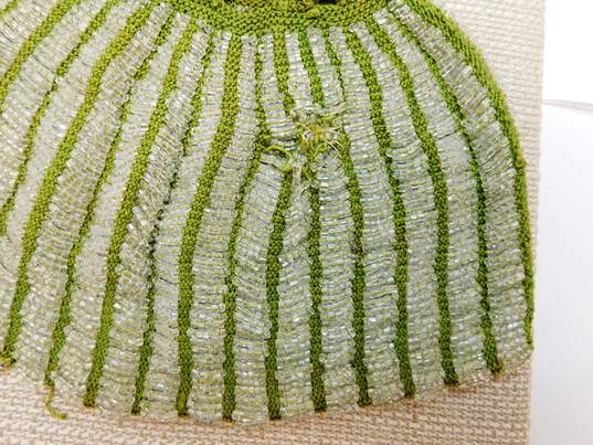 Antique Art Deco Green Clear Beaded Chain Purse - For Repair 167.5g image number 4