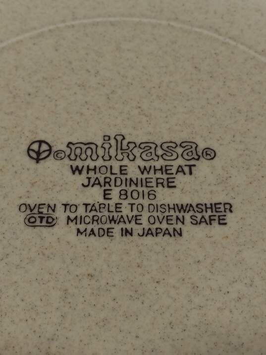 6 Mikasa Whole Wheat Jardiniere Dinner Plates image number 3