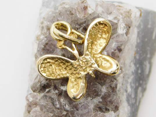 14k Yellow Gold Carved Butterfly Pendant 1.5g image number 4