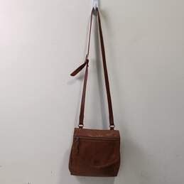 Women's Vintage Fossil Leather Crossbody Messenger Bag
