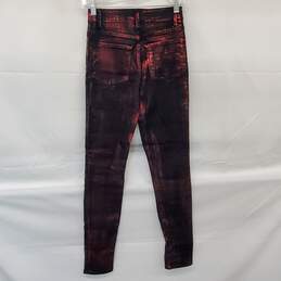 Fidelity Luna Black & Red Foil Jet Ultra High Ankle Skinny Jeans Size 25 alternative image