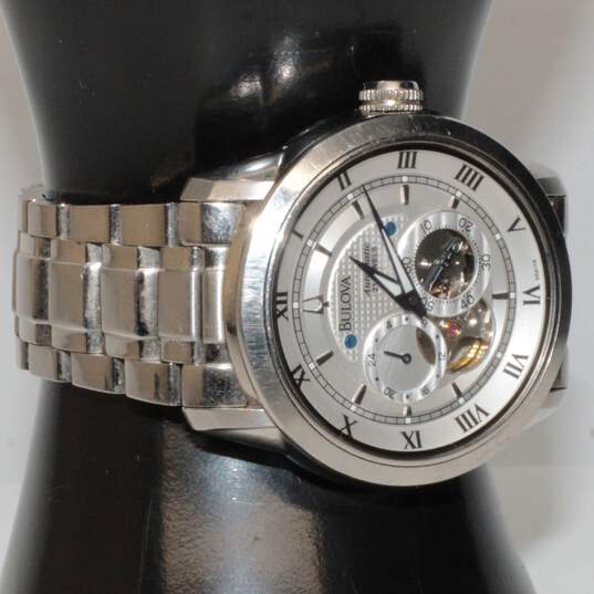 Bulova Skeleton Men's 21 Jewels Automatic Stainless Steel Watch image number 1