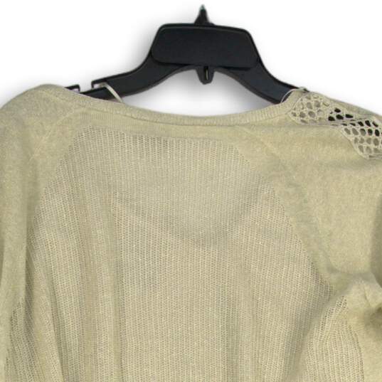 NWT Lucky Brand Womens Cream V-Neck Long Sleeve Pullover Sweater Large image number 4
