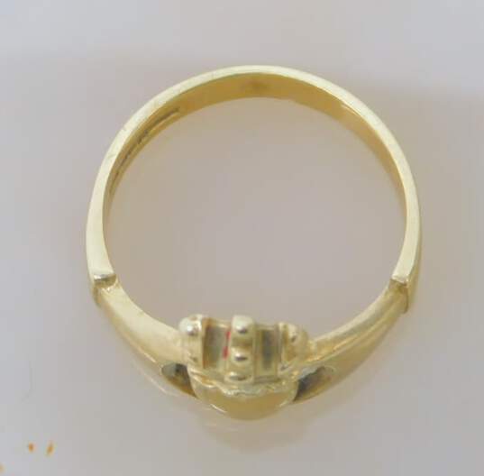10K Yellow Gold Irish Celtic Claddagh Ring 4.2g image number 4