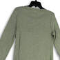 Womens Green Round Neck Long Sleeve Side Slit Midi Sweater Dress Size M image number 4