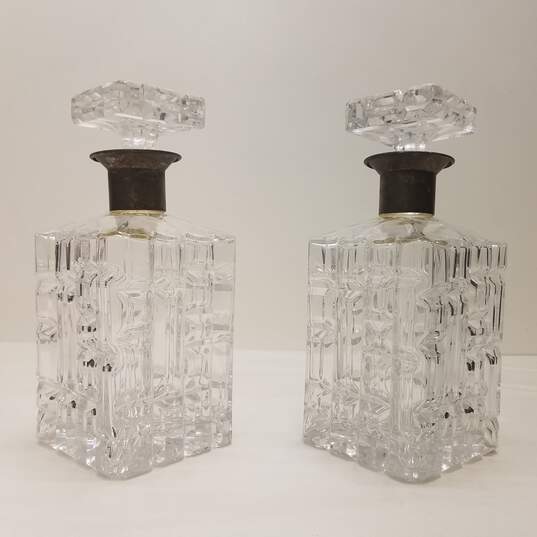 2 Vintage Cut Glass Austria Crystal Decanters image number 3