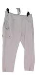 NWT Womens White Casual Elastic Waist Pockets Capri Pants Size Large image number 1