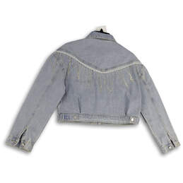 NWT Womens Blue Denim Long Sleeve Pockets Button Front Jean Jacket Size S alternative image