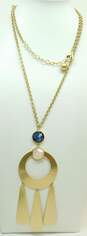 Kate Spade Designer Pink Blue & Gold Tone Stud Earrings & Statement Pendant Necklace With Dust Bag 60.3g image number 3