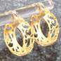 14K Yellow Gold Filigree Hoop Earrings - 2.82g image number 3