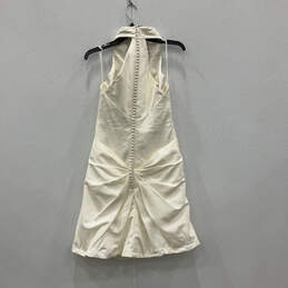 NWT Womens Ivory Sleeveless Pleated Back Zip Wedding A-Line Dress Size 6 alternative image