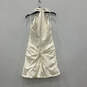 NWT Womens Ivory Sleeveless Pleated Back Zip Wedding A-Line Dress Size 6 image number 2