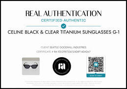 Celine Matte Black & Clear Cat Eye Sunglasses CL41451/S AUTHENTICATED alternative image