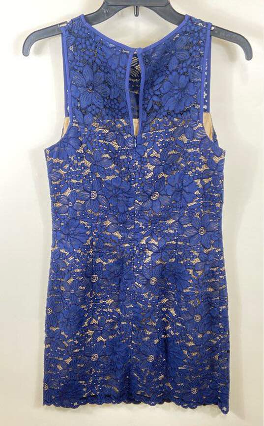 Trina Turk Women Blue Lace Sheath Dress Sz 4 image number 2