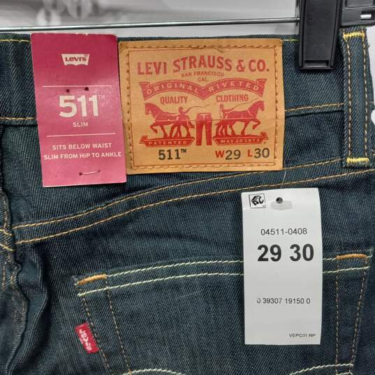 Men's Levi Strauss & Co 511 Blue Jeans Sz 29-30 NWT image number 4