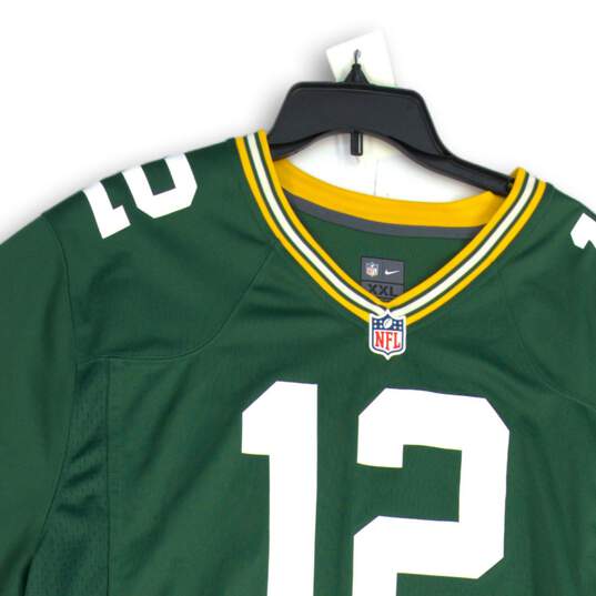 Mens Green Yellow Green Bay Packers Aaron Rodgers #12 NFL Jersey Size XXL image number 3
