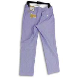 NWT Mens Blue Pinstripe Slash Pocket Straight Leg Dress Pants Size 33X30 alternative image