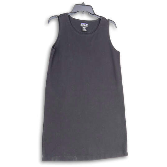 Womens Black Sleeveless Round Neck Short Shift Dress Size Medium image number 1