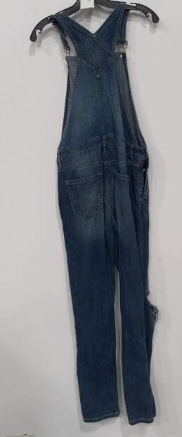 Womens Blue Denim Front Pockets Distressed Straight Leg One Piece Overall Size 5 alternative image