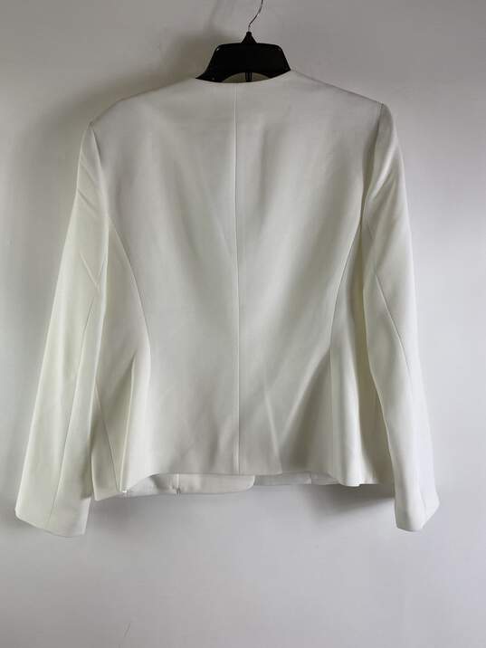 Black Label Evan Picone Women White Blazer Jacket 10 NWT image number 1