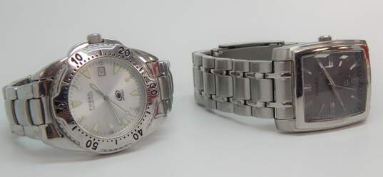 Fossil FS-4317 & FS-2557 Silver Tone Men's Watches 265.2g image number 2