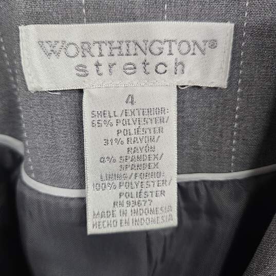 Worthington Stretch Gray Striped Blazer image number 3