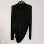 Womens Black Long Sleeve Mock Neck High Low Hem Pullover Sweater Size 44 image number 2