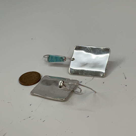 Designer Robert Lee Morris Silver-Tone Square Shape Fish Hook Drop Earrings image number 3