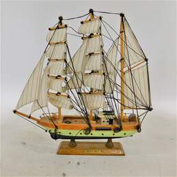Vintage Gorch Fock Clip Ship Wooden Model