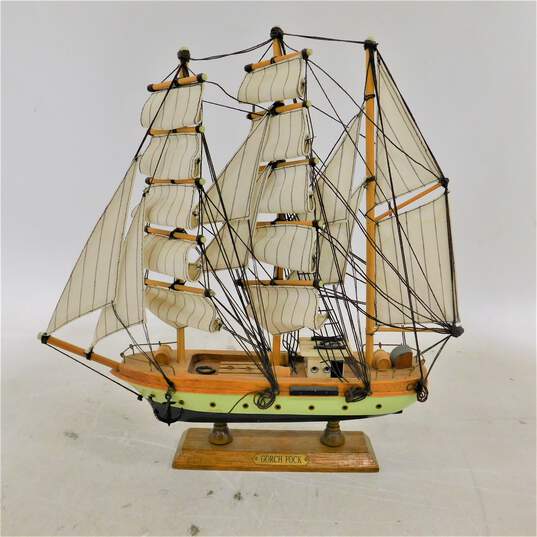 Vintage Gorch Fock Clip Ship Wooden Model image number 1