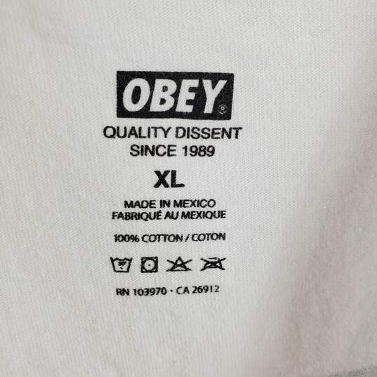 Obey Unisex White World Wide T Shirt XL image number 3
