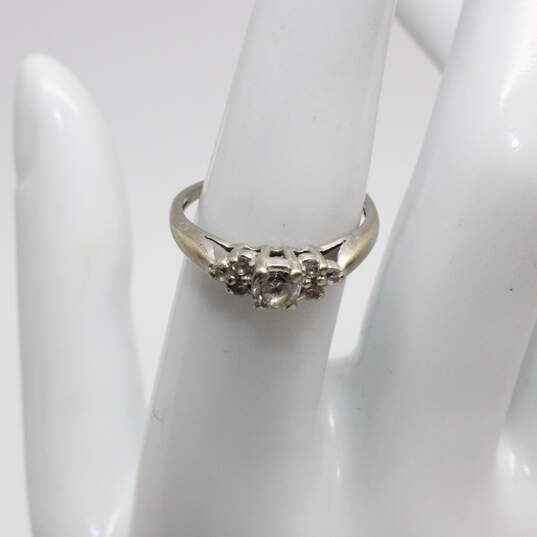 10K White Gold CZ Accent Ring FOR REPAIR (Size 6.5)-2.0g image number 2