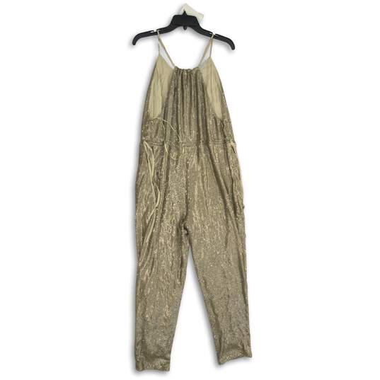 Free People Womens Silver Sequin Sleeveless One-Piece Jumpsuit Size Small image number 2
