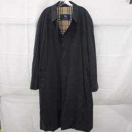 Burberry Vintage Black Button Up Trench Coat Men's Size 44L AUTHENTICATED