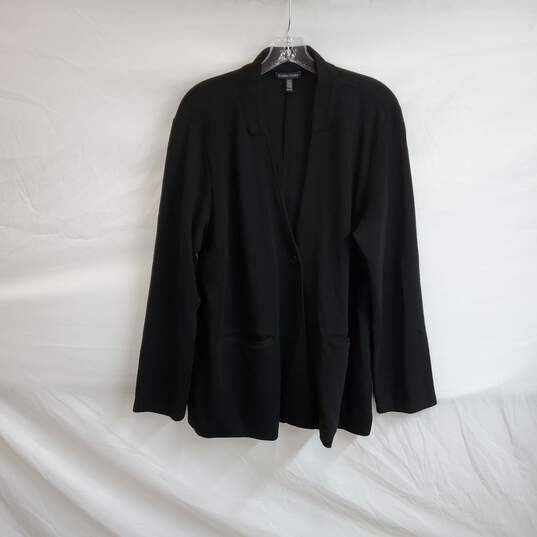 Eileen Fisher Black Knit Button Up Cardigan WM Size XL image number 1